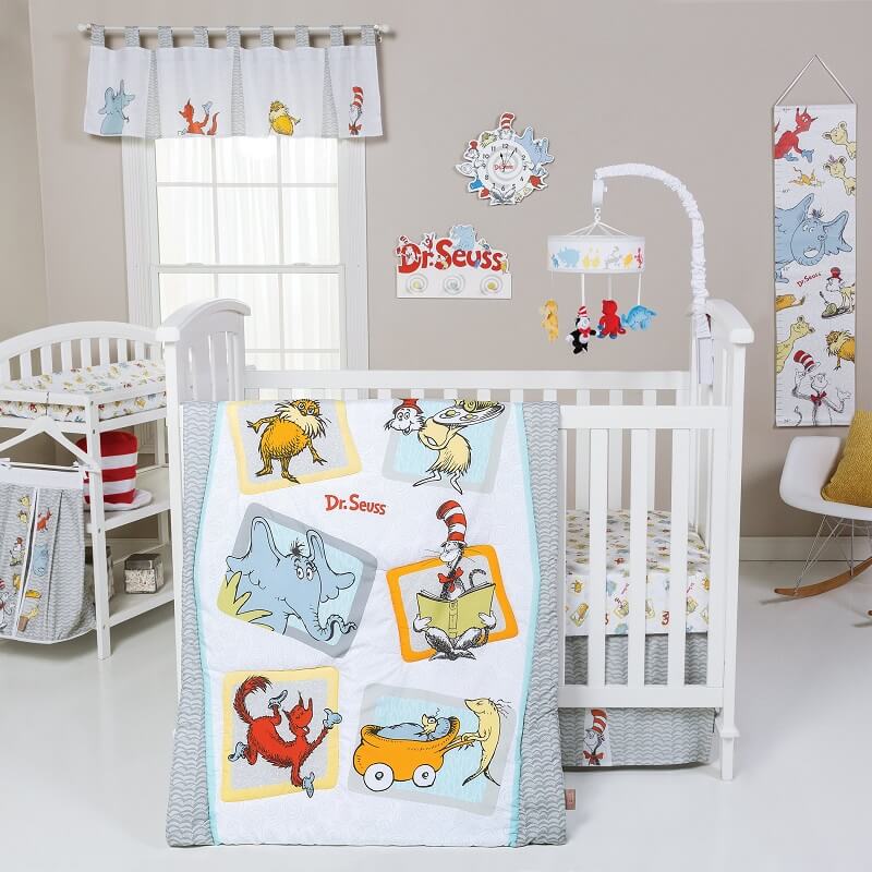 Trend Lab Dr. Seuss One Fish Two Fish Flannel Crib Sheet FREE SHIPPING